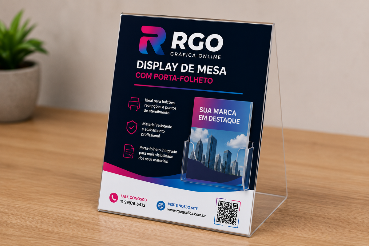 Display de Mesa em L com Porta-folheto — imagem 2
